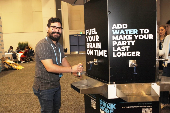 Refillable water fountain at OYW24